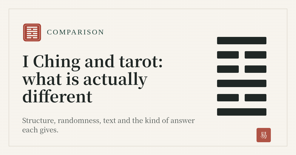 I Tjing vs. Tarot: Wat is er eigenlijk anders?